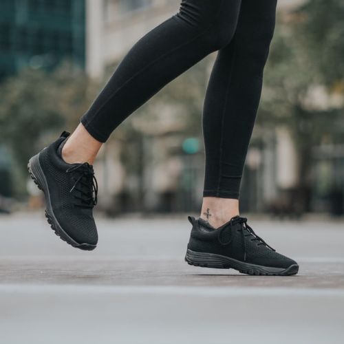 Black Bamboo Knit Grounding Sneaker