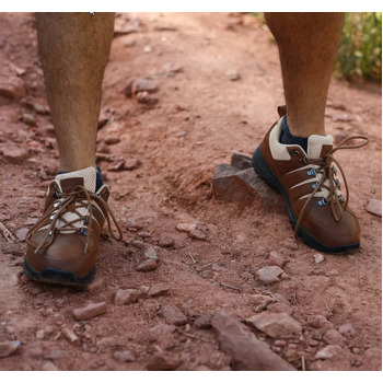 Brown Leather Hiking Grounding Shoes